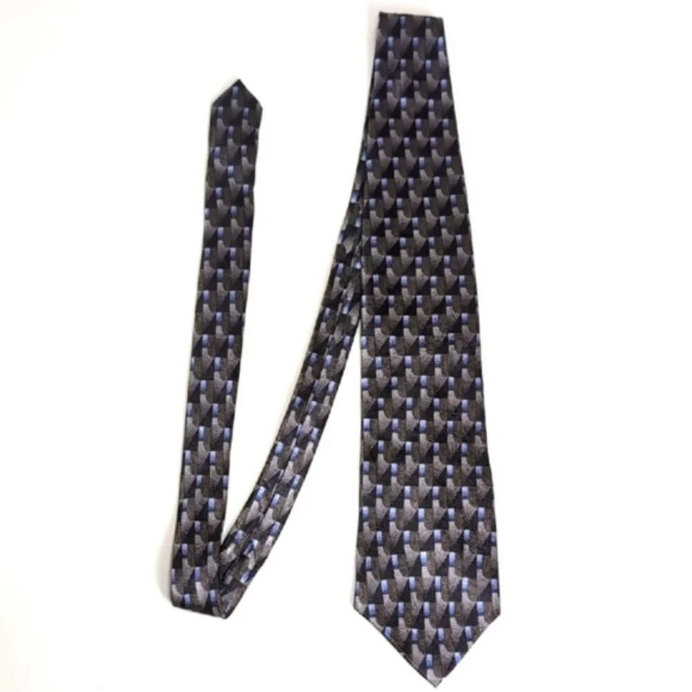 💠Z Inc Pure Silk Mens Tie Geometric 4